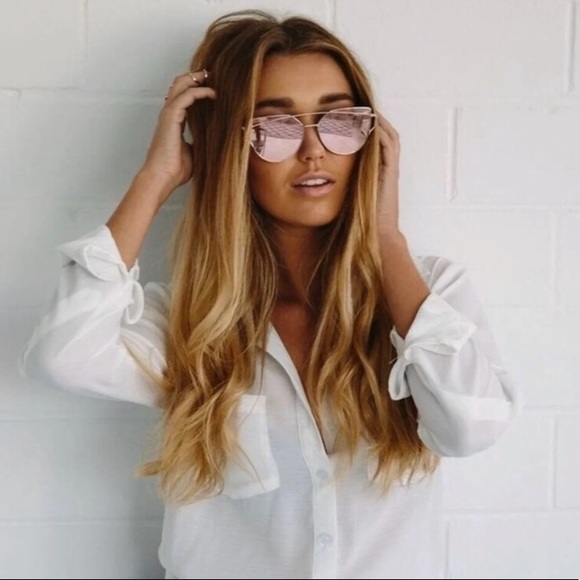 🆕 Cat Eye Mirrored Aviator Sunglasses - Picture 3 of 10